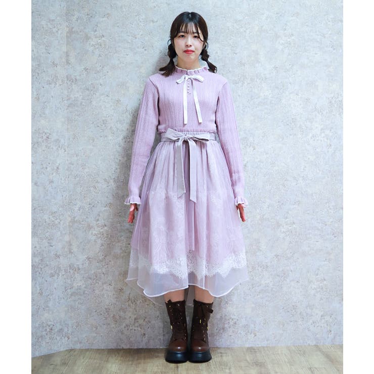 レース×チュールイレヘムスカート | axes femme | 詳細画像4 