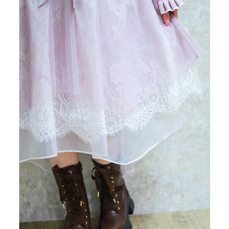 レース×チュールイレヘムスカート | axes femme | 詳細画像6 