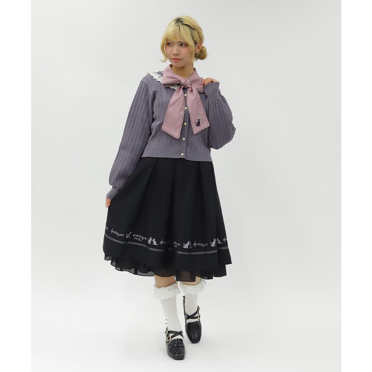 ネコ×楽譜刺繍スカート | axes femme | 詳細画像10 