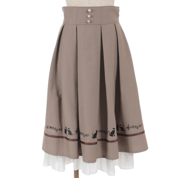 ネコ×楽譜刺繍スカート | axes femme | 詳細画像18 