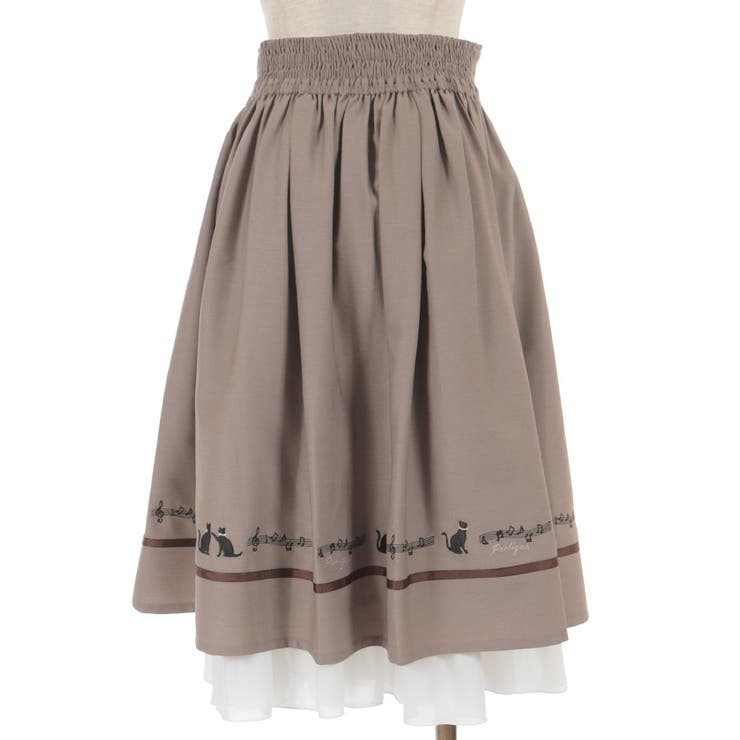 ネコ×楽譜刺繍スカート | axes femme | 詳細画像20 