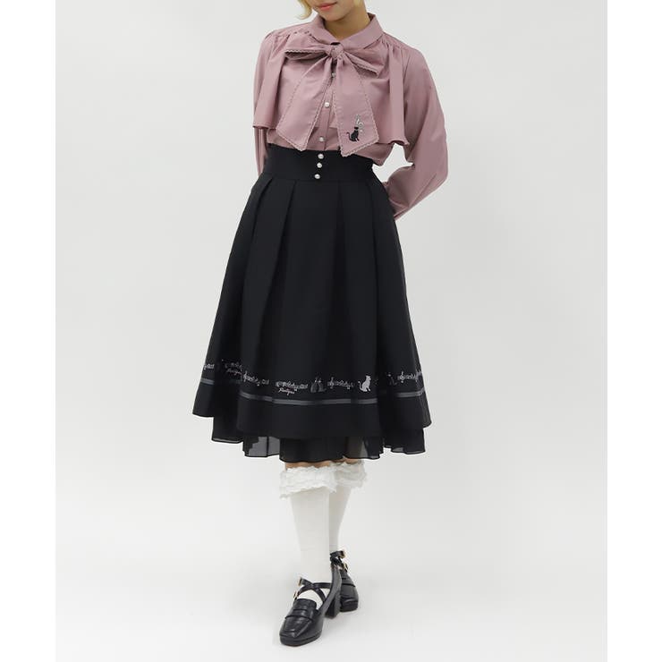 ネコ×楽譜刺繍スカート | axes femme | 詳細画像5 