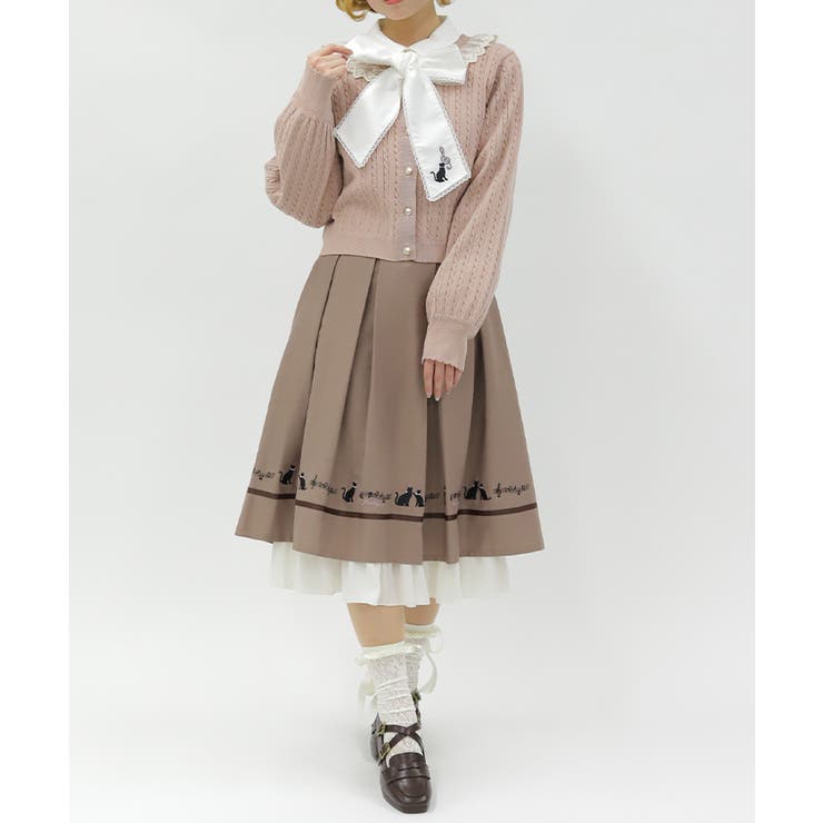 ネコ×楽譜刺繍スカート | axes femme | 詳細画像7 