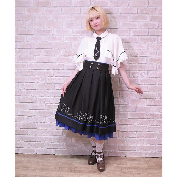 スパークル刺繍配色スカート | axes femme | 詳細画像10 