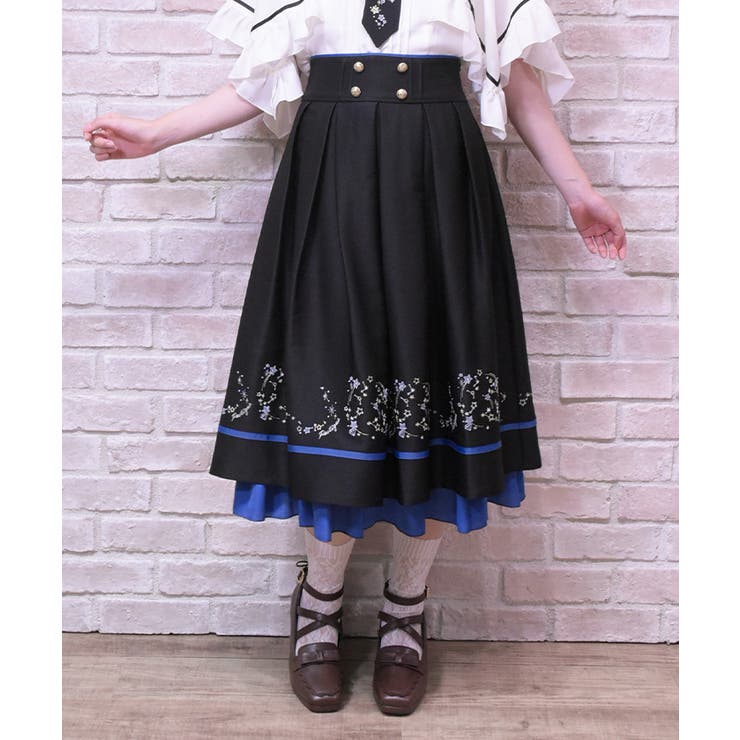 スパークル刺繍配色スカート | axes femme | 詳細画像6 