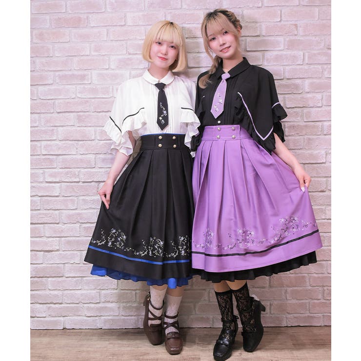 スパークル刺繍配色スカート | axes femme | 詳細画像9 