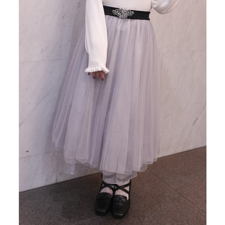 グレー | ラメチュールロングスカート | axes femme