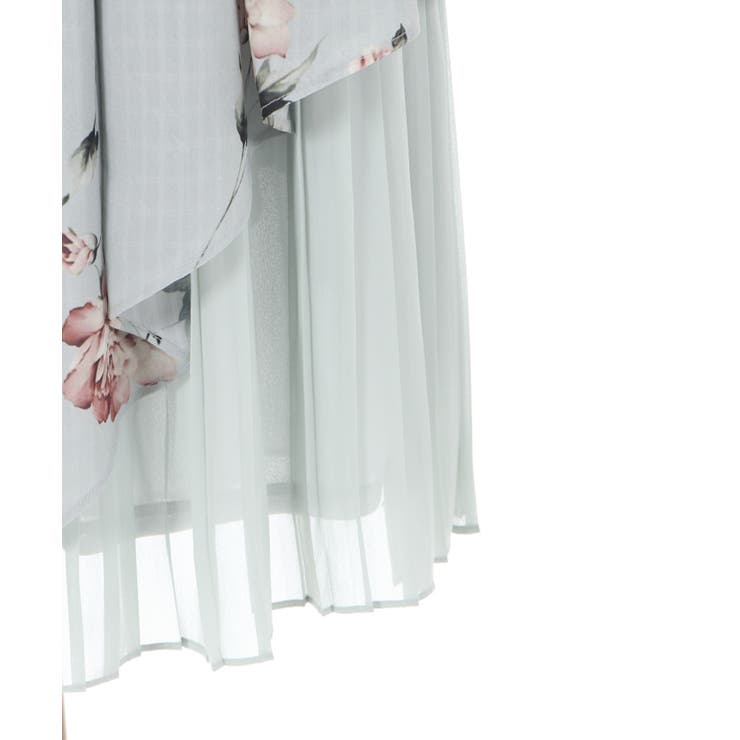 花柄シアーチェックフレアSK[品番：IGAW0003380]｜axes femme