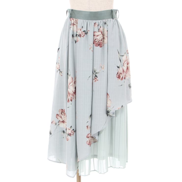 【中古】 花柄シアーチェックフレアSK[品番：IGAW0003380]｜axes femme ワンピース