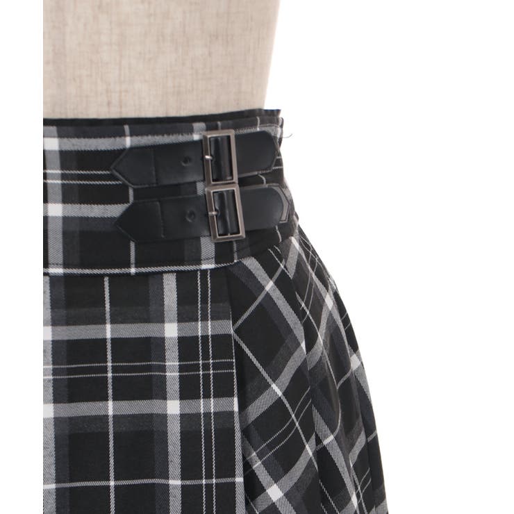 ベルト付チェック柄スカート[品番：IGAW0004156]｜axes femme