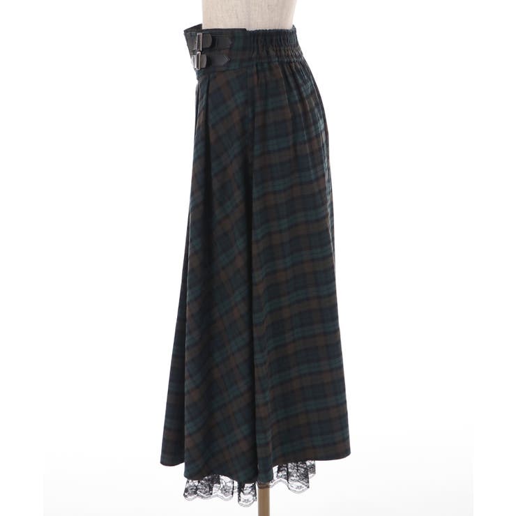 ベルト付チェック柄スカート[品番：IGAW0004156]｜axes femme