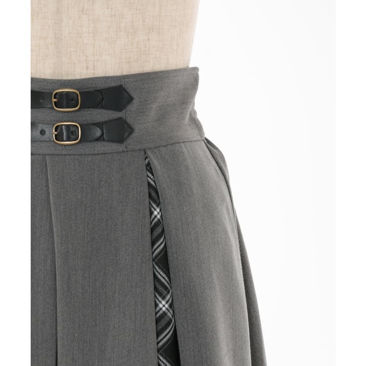 チェック切替ベルト付スカート[品番：IGAW0004359]｜axes femme