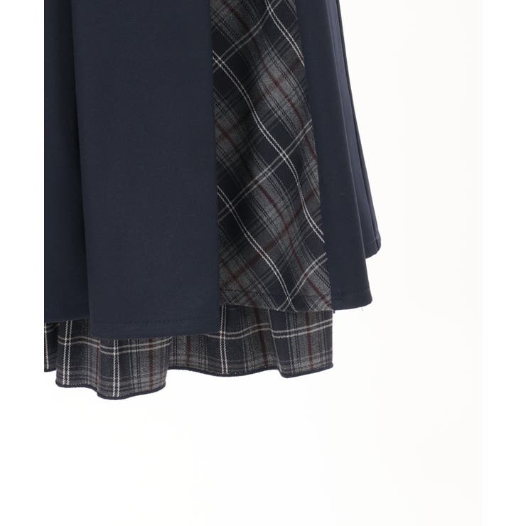 チェック切替ベルト付スカート[品番：IGAW0004359]｜axes femme