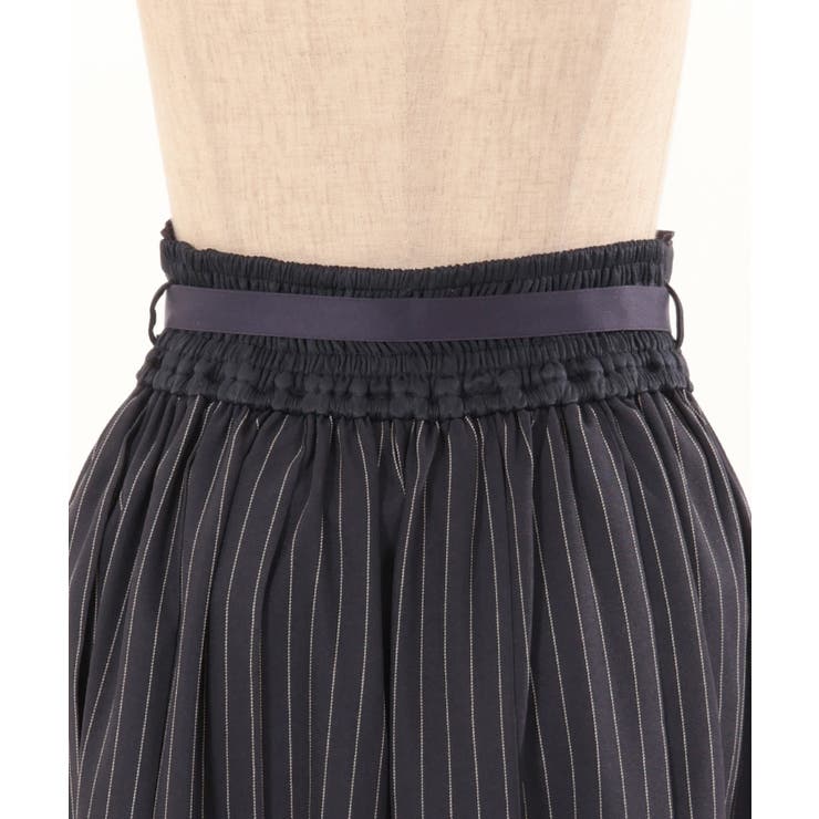 ストライププリーツミディスカート[品番：IGAW0004525]｜axes