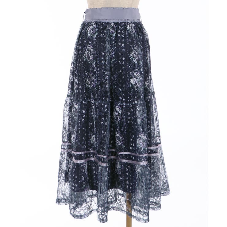 フラワープリントレースSK[品番：IGAW0001558]｜axes femme