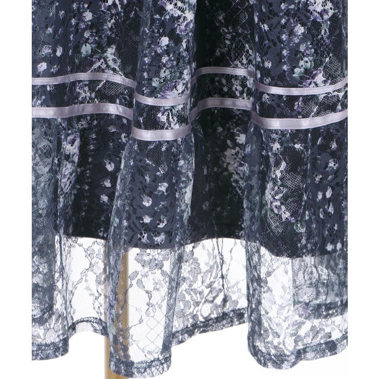 フラワープリントレースSK[品番：IGAW0001558]｜axes femme