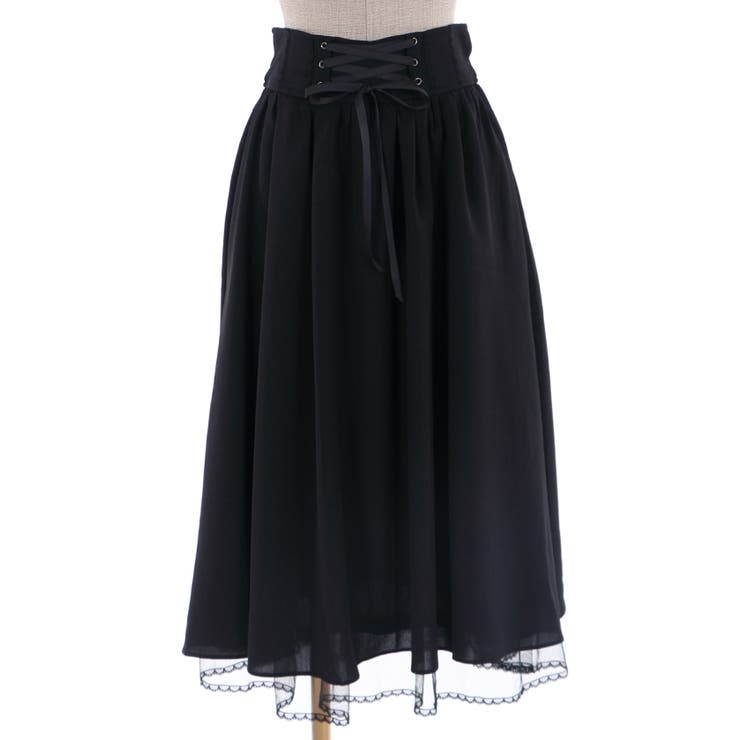 バックフリルレースアップSK[品番：IGAW0001302]｜axes femme