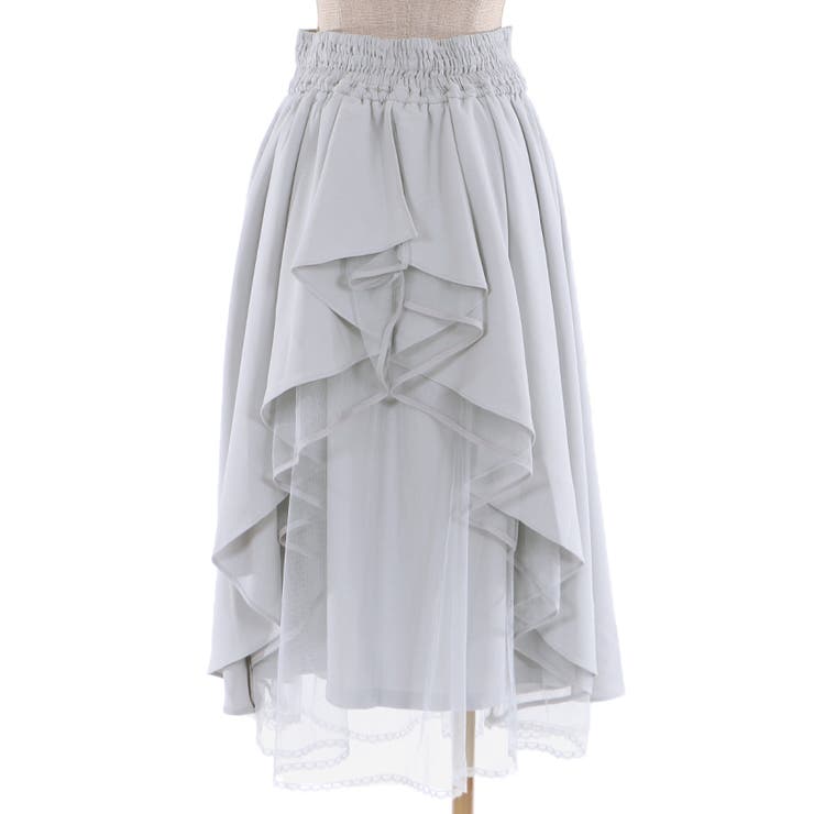 バックフリルレースアップSK[品番：IGAW0001302]｜axes femme