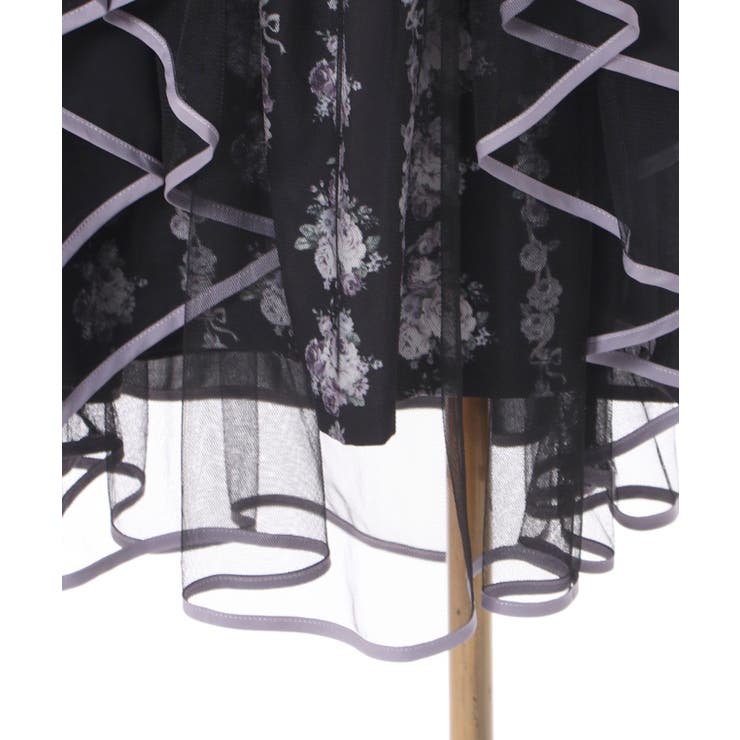 リボン花柄バックフリルSK[品番：IGAW0003430]｜axes femme