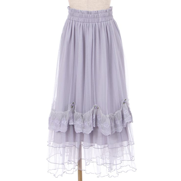 ローズ付ドレープチュールSK[品番：IGAW0003381]｜axes femme