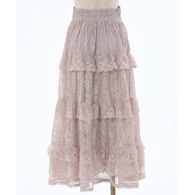 編上レースティアードスカート[品番：IGAW0004544]｜axes femme