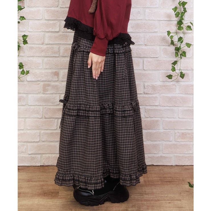 リボン付ロングティアードスカート | axes femme | 詳細画像3 