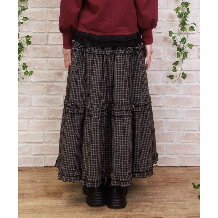 リボン付ロングティアードスカート | axes femme | 詳細画像4 