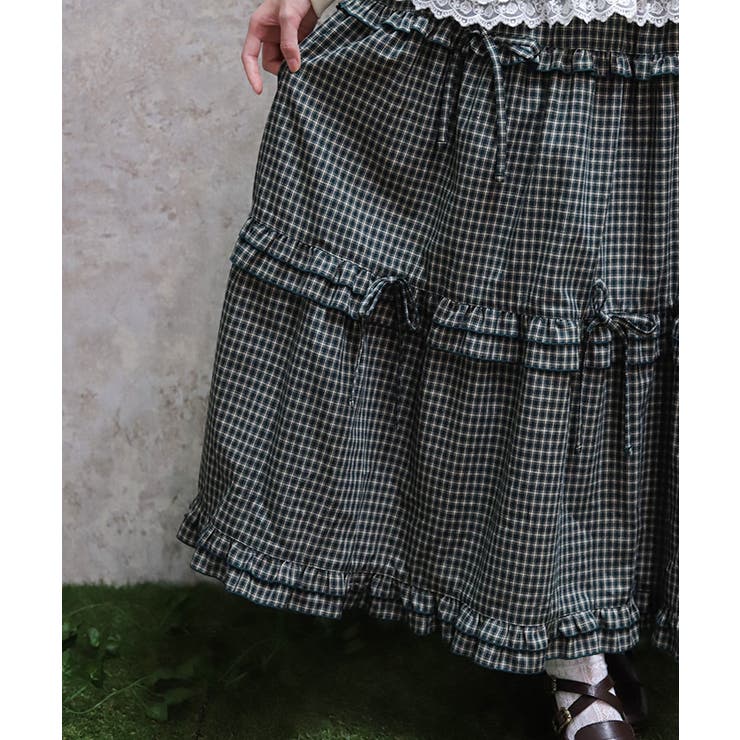 リボン付ロングティアードスカート | axes femme | 詳細画像8 