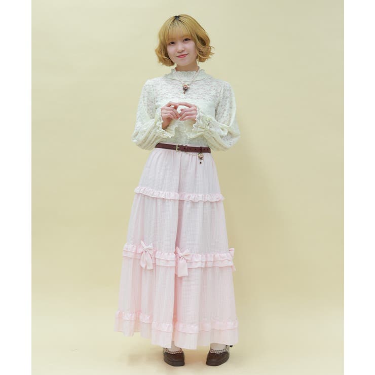 シアーギンガムティアードスカート | axes femme | 詳細画像12 