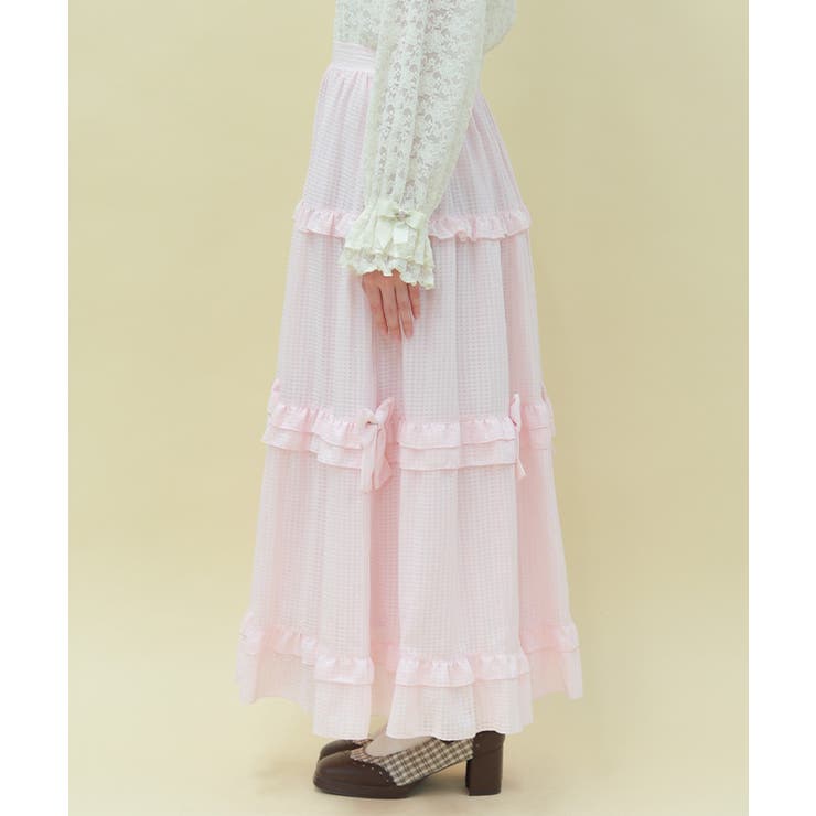 シアーギンガムティアードスカート | axes femme | 詳細画像2 