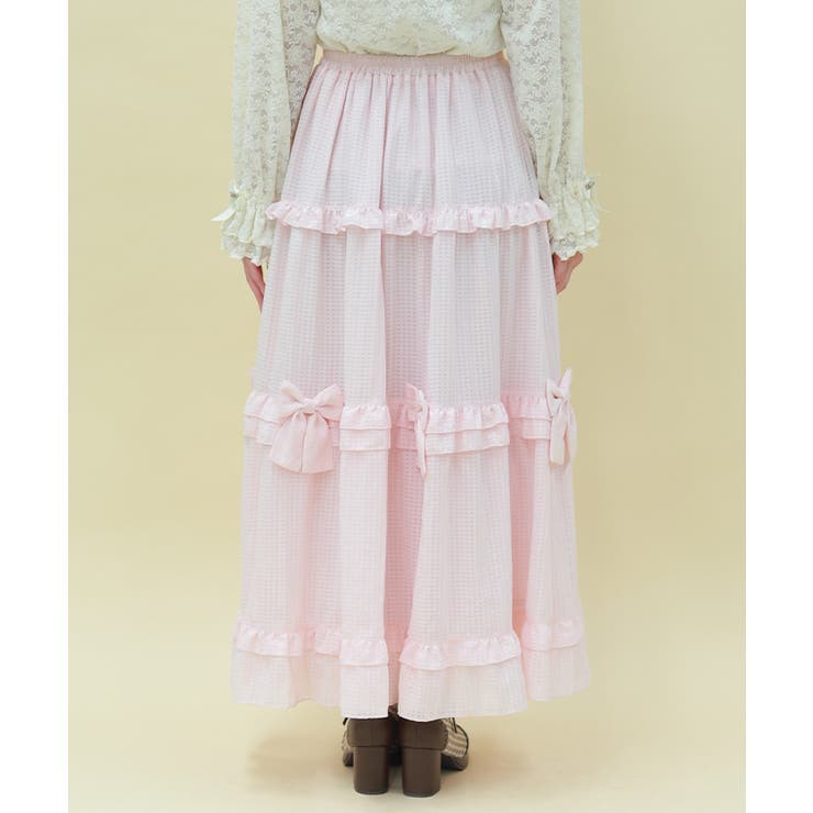 シアーギンガムティアードスカート | axes femme | 詳細画像3 