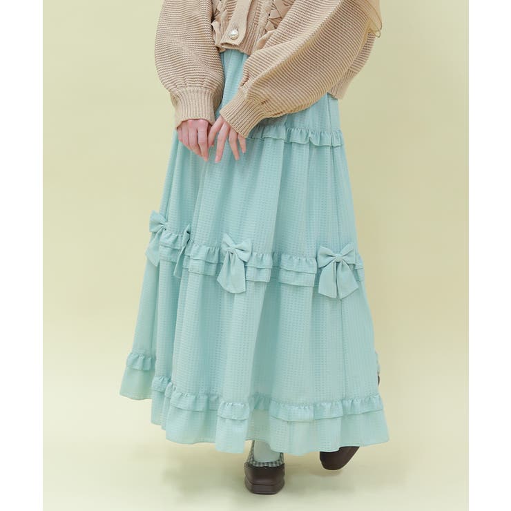 シアーギンガムティアードスカート | axes femme | 詳細画像4 