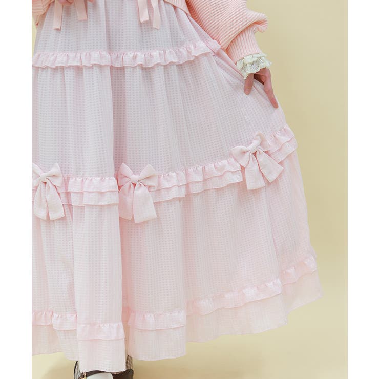 シアーギンガムティアードスカート | axes femme | 詳細画像7 