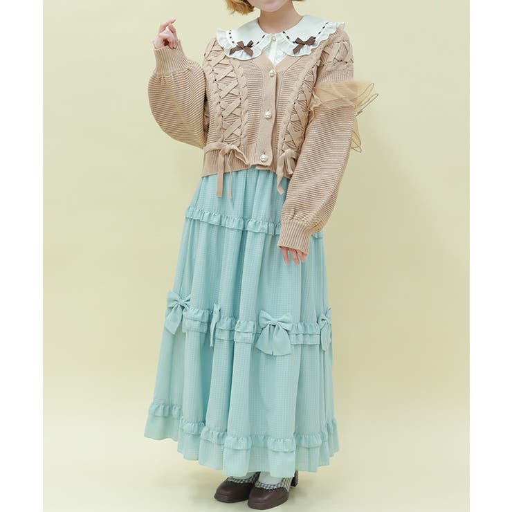 シアーギンガムティアードスカート | axes femme | 詳細画像9 