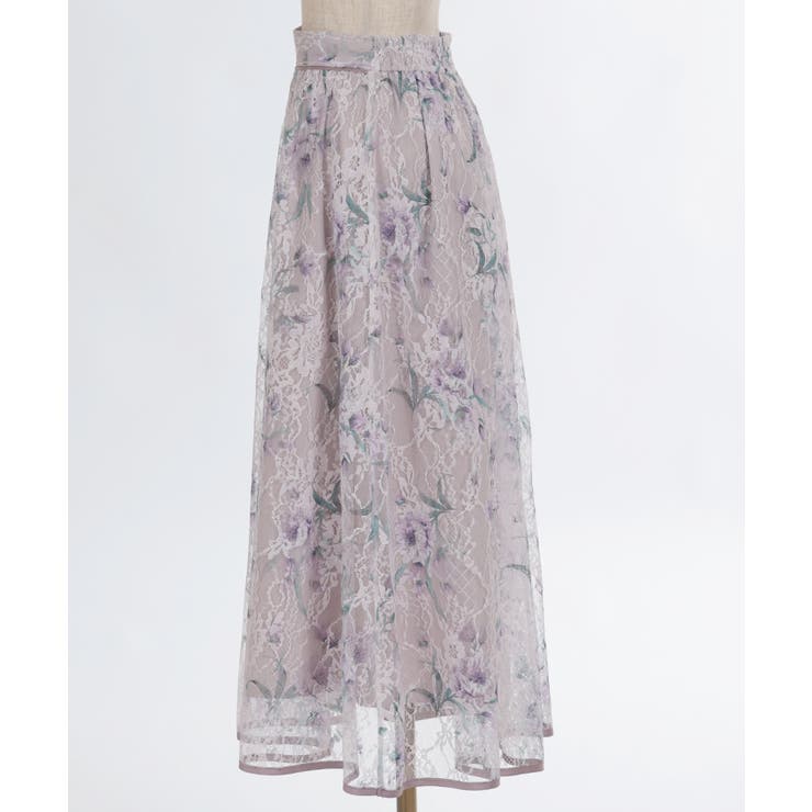 フラワー柄レーシーロングスカート | axes femme | 詳細画像23 