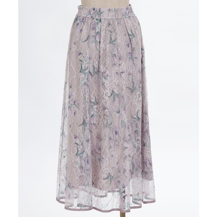 フラワー柄レーシーロングスカート | axes femme | 詳細画像24 