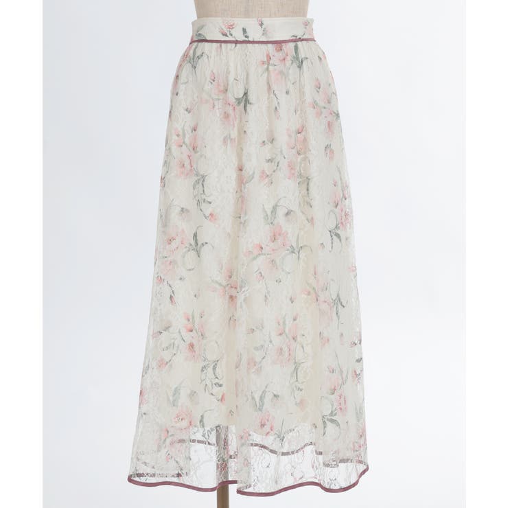 フラワー柄レーシーロングスカート | axes femme | 詳細画像4 