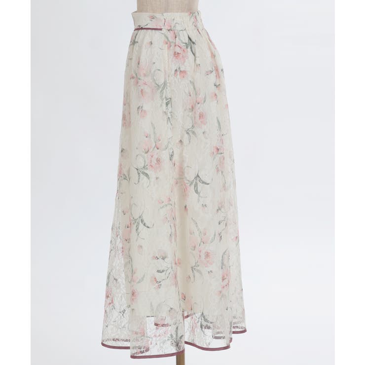 フラワー柄レーシーロングスカート | axes femme | 詳細画像5 