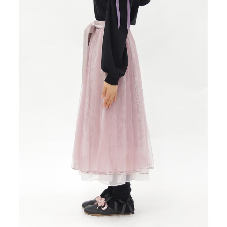 チュール×レースロングスカート | axes femme | 詳細画像2 