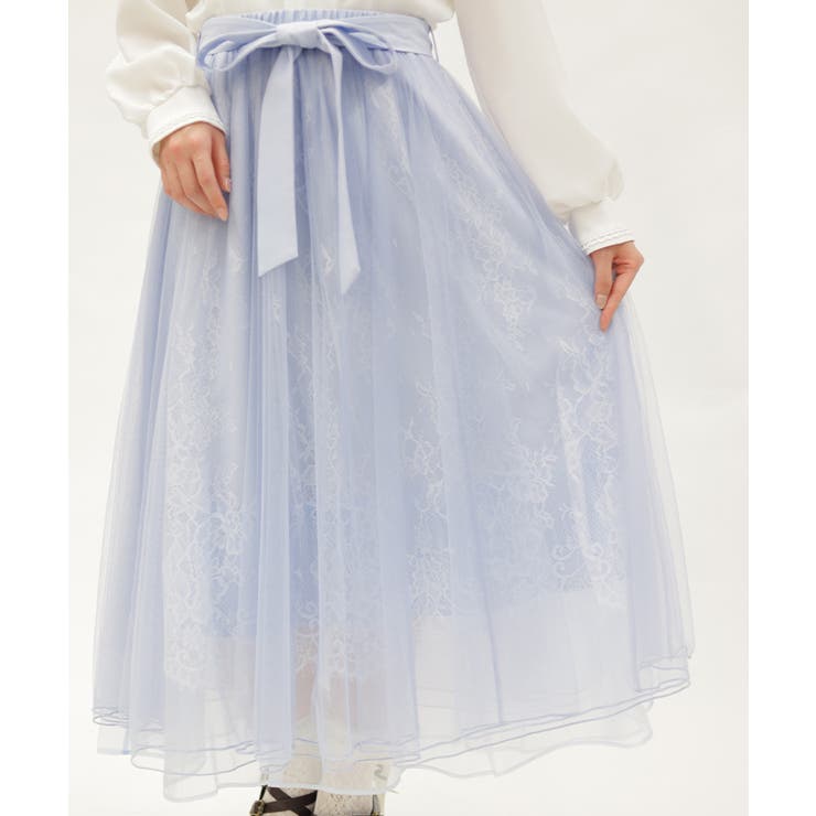 チュール×レースロングスカート | axes femme | 詳細画像7 