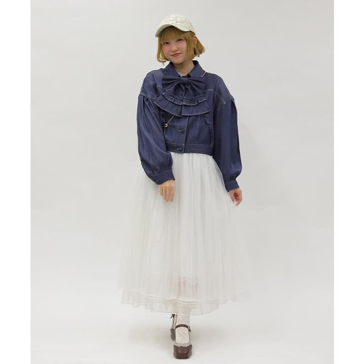 チュール×レースロングスカート | axes femme | 詳細画像9 