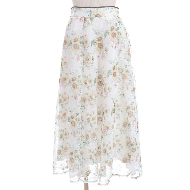 ひまわり柄ロングスカート[品番：IGAW0006505]｜axes femme