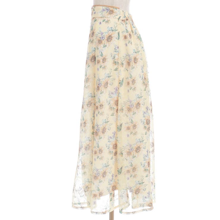 ひまわり柄ロングスカート[品番：IGAW0006505]｜axes femme