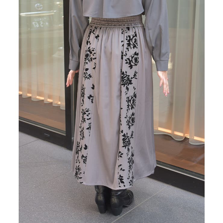 編上フロッキー切替スカート[品番：IGAW0006928]｜axes femme