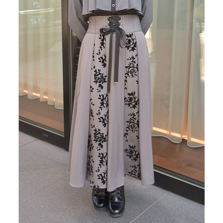 グレー | 編上フロッキー切替ＳＫ | axes femme