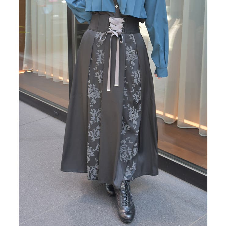 黒 | 編上フロッキー切替ＳＫ | axes femme