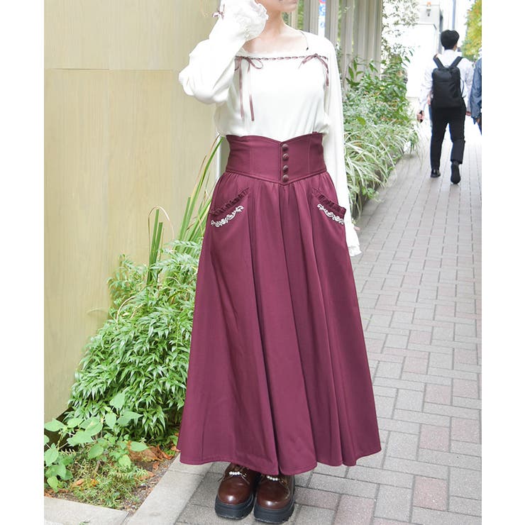 サス付プチローズ刺繍スカート | axes femme | 詳細画像6 