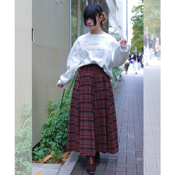 起毛チェック柄ロングスカート | axes femme | 詳細画像12 