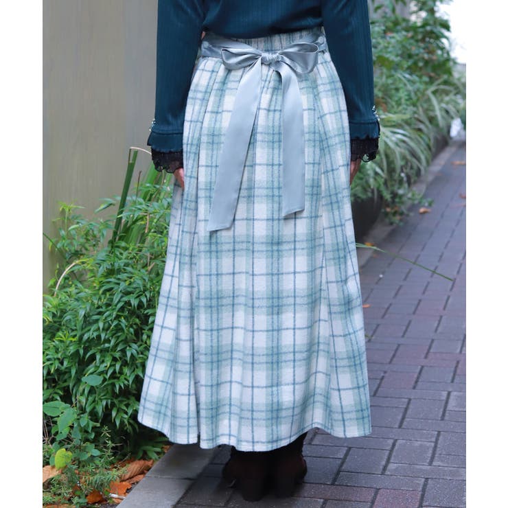 起毛チェック柄ロングスカート | axes femme | 詳細画像3 