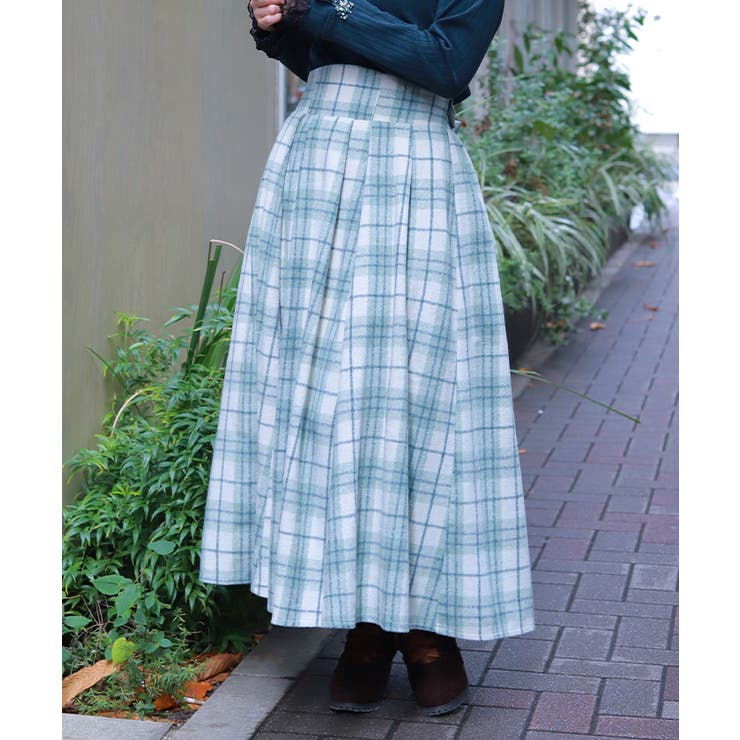 起毛チェック柄ロングスカート | axes femme | 詳細画像5 